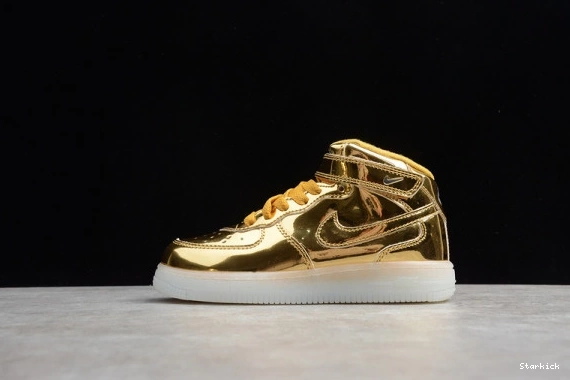 Kids Air Mid Gold 314197-8100 Nike Metallic WB 1 Force 0223